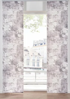 bonprix Schiebegardinen|Blendschutz Schiebegardine mit Druck (1er Pack) weiß/taupe floral