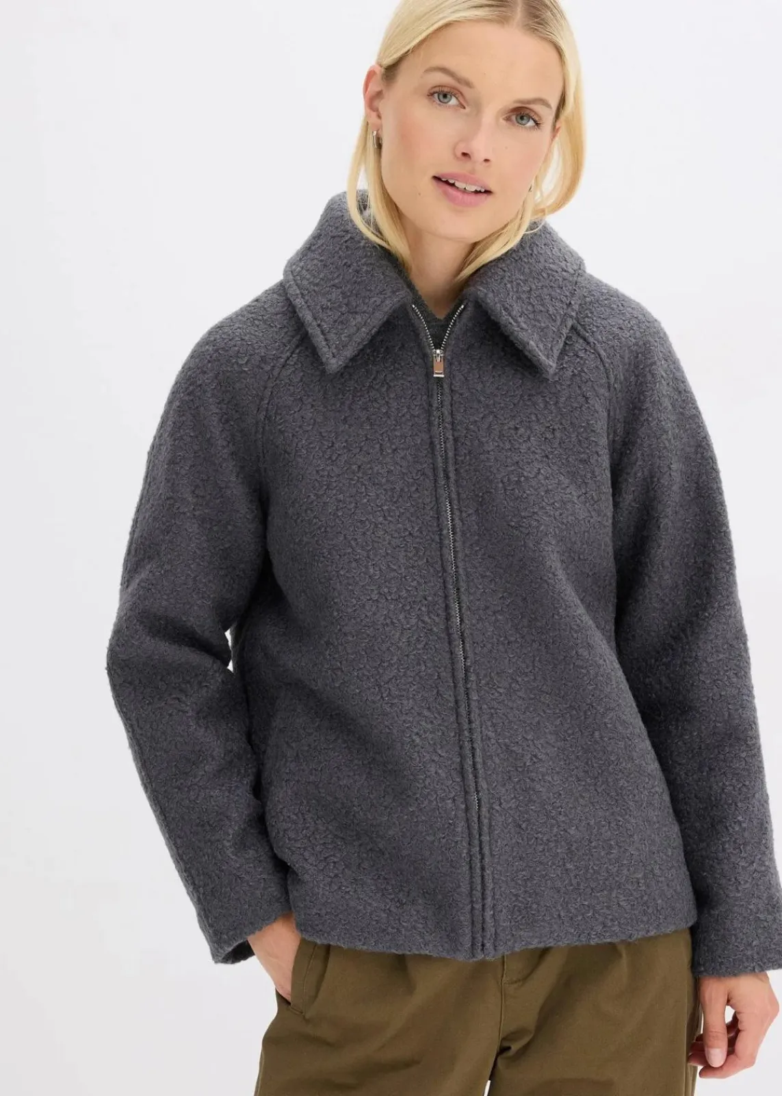 Blouson aus softem Bouclé|bonprix Clearance