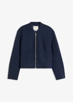 bonprix Jacken & Mäntel|Blouson aus softem Viskose-Mix dunkelblau