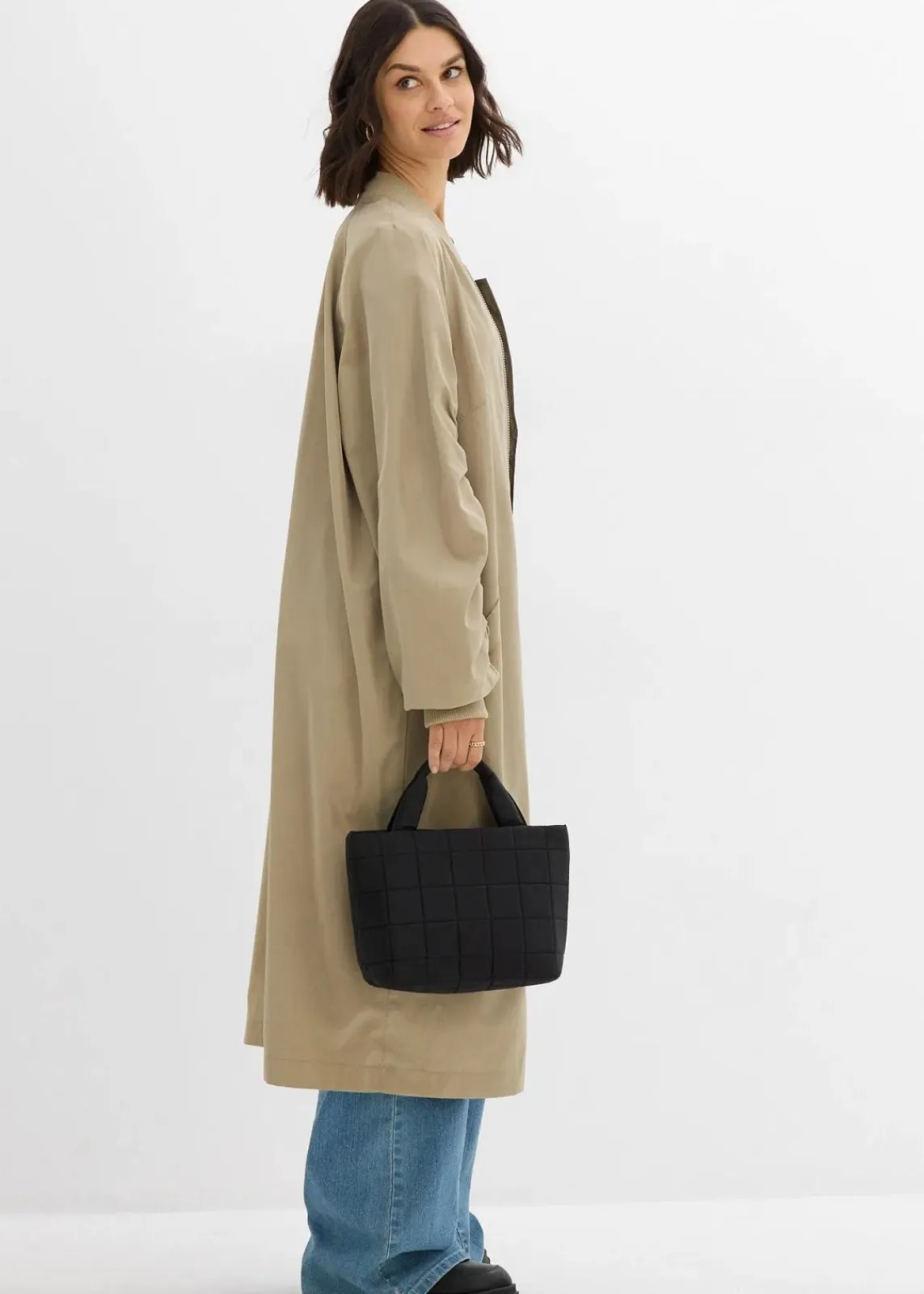 Blouson-Mantel mit Strickkragen|bonprix Sale