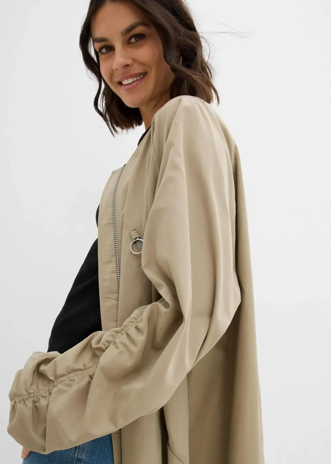 Blouson-Mantel mit Strickkragen|bonprix Sale
