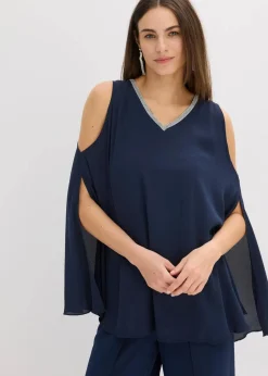 bonprix Festliche Mode|Blusen & Tuniken|Bluse dunkelblau