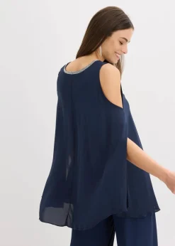 bonprix Festliche Mode|Blusen & Tuniken|Bluse dunkelblau