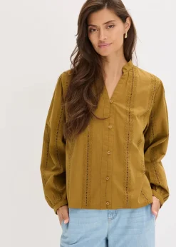 Bluse aus Baumwolle mit Spitzen-Details|bonprix New