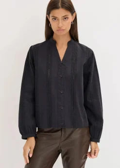 Bluse aus Baumwolle mit Spitzen-Details|bonprix New