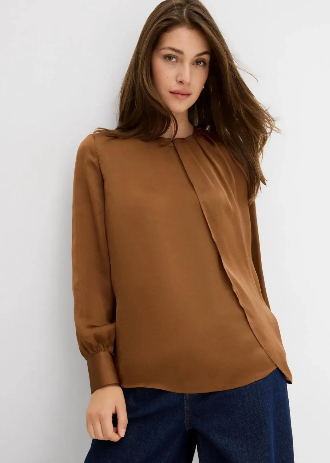 Bluse aus fließendem Satin|bonprix Discount