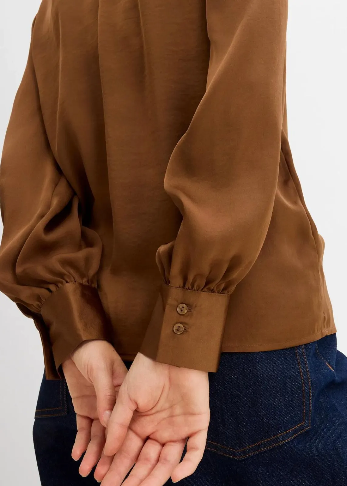 Bluse aus fließendem Satin|bonprix Discount