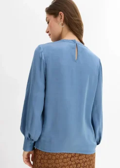 bonprix Bekleidung·Jacken & Mäntel|Blusen & Tuniken|Bluse aus fließendem Satin wellenblau