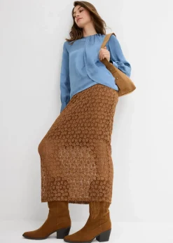 bonprix Bekleidung·Jacken & Mäntel|Blusen & Tuniken|Bluse aus fließendem Satin wellenblau