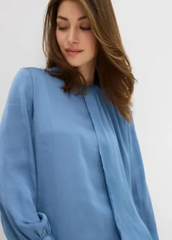 bonprix Bekleidung·Jacken & Mäntel|Blusen & Tuniken|Bluse aus fließendem Satin wellenblau