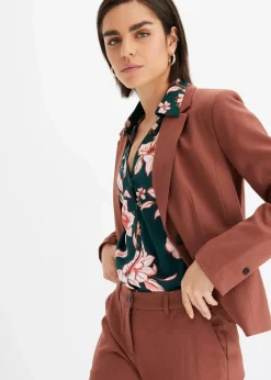 bonprix Bekleidung·Jacken & Mäntel|Blusen & Tuniken|Bluse aus fließender Viskose dunkelgrün geblümt