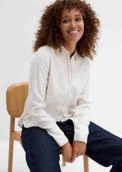 bonprix Nachhaltigere Materialien|Bekleidung·Jacken & Mäntel|Bluse aus fließender Viskose wollweiß/schwarz