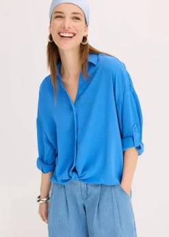 bonprix Bekleidung·Jacken & Mäntel|Blusen & Tuniken|Bluse aus leichtem Crêpe gletscherblau