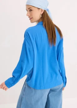 bonprix Bekleidung·Jacken & Mäntel|Blusen & Tuniken|Bluse aus leichtem Crêpe gletscherblau