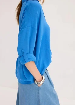 bonprix Bekleidung·Jacken & Mäntel|Blusen & Tuniken|Bluse aus leichtem Crêpe gletscherblau