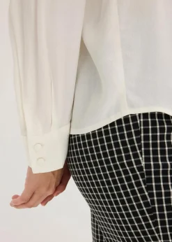 bonprix Bekleidung·Jacken & Mäntel|Blusen & Tuniken|Bluse aus luftigem Crêpe wollweiß