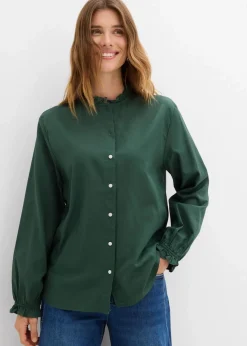 bonprix Bekleidung·Jacken & Mäntel|Blusen & Tuniken|Bluse aus reiner Baumwolle schattengrün