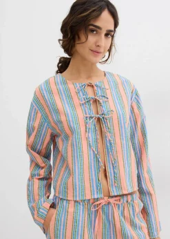 bonprix Blusen & Tuniken|Bluse aus reiner Baumwolle bunt gestreift