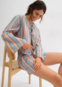 bonprix Blusen & Tuniken|Bluse aus reiner Baumwolle bunt gestreift