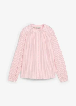 bonprix Bekleidung·Jacken & Mäntel|Blusen & Tuniken|Bluse aus reiner Baumwolle mediumpink/wollweiß/altrosa gestreift