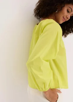 bonprix Bekleidung·Jacken & Mäntel|Blusen & Tuniken|Bluse aus reiner Bio-Baumwolle zitrusgelb