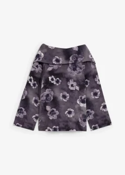 bonprix Bekleidung·Jacken & Mäntel|Blusen & Tuniken|Bluse aus strukturiertem Crêpe dunkelgrau floral
