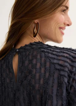 bonprix Bekleidung·Jacken & Mäntel|Blusen & Tuniken|Bluse aus strukturiertem Material nachtblau