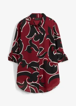 bonprix Bekleidung·Jacken & Mäntel|Blusen & Tuniken|Bluse bedruckt kastanienrot/schwarz bedruckt