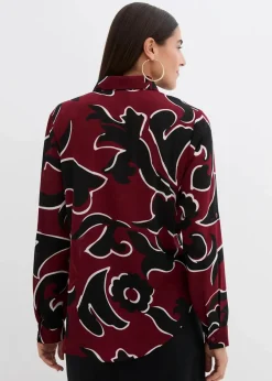 bonprix Bekleidung·Jacken & Mäntel|Blusen & Tuniken|Bluse bedruckt kastanienrot/schwarz bedruckt