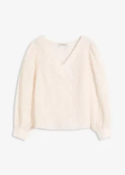 Bluse mit floralem Strukturmuster|bonprix Discount