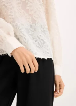 Bluse mit floralem Strukturmuster|bonprix Discount