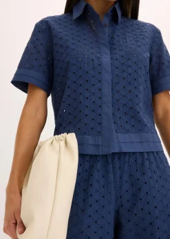 Bluse mit Lochstickerei|bonprix Clearance