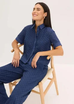 Bluse mit Lochstickerei|bonprix Clearance