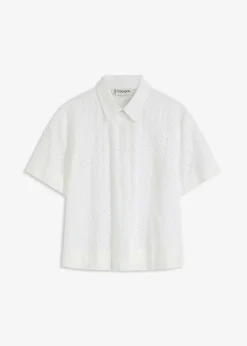 Bluse mit Lochstickerei|bonprix Online