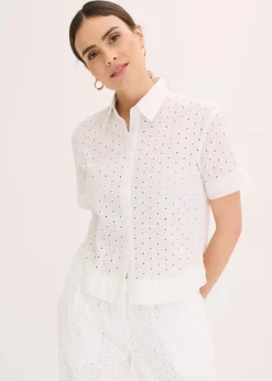 Bluse mit Lochstickerei|bonprix Online