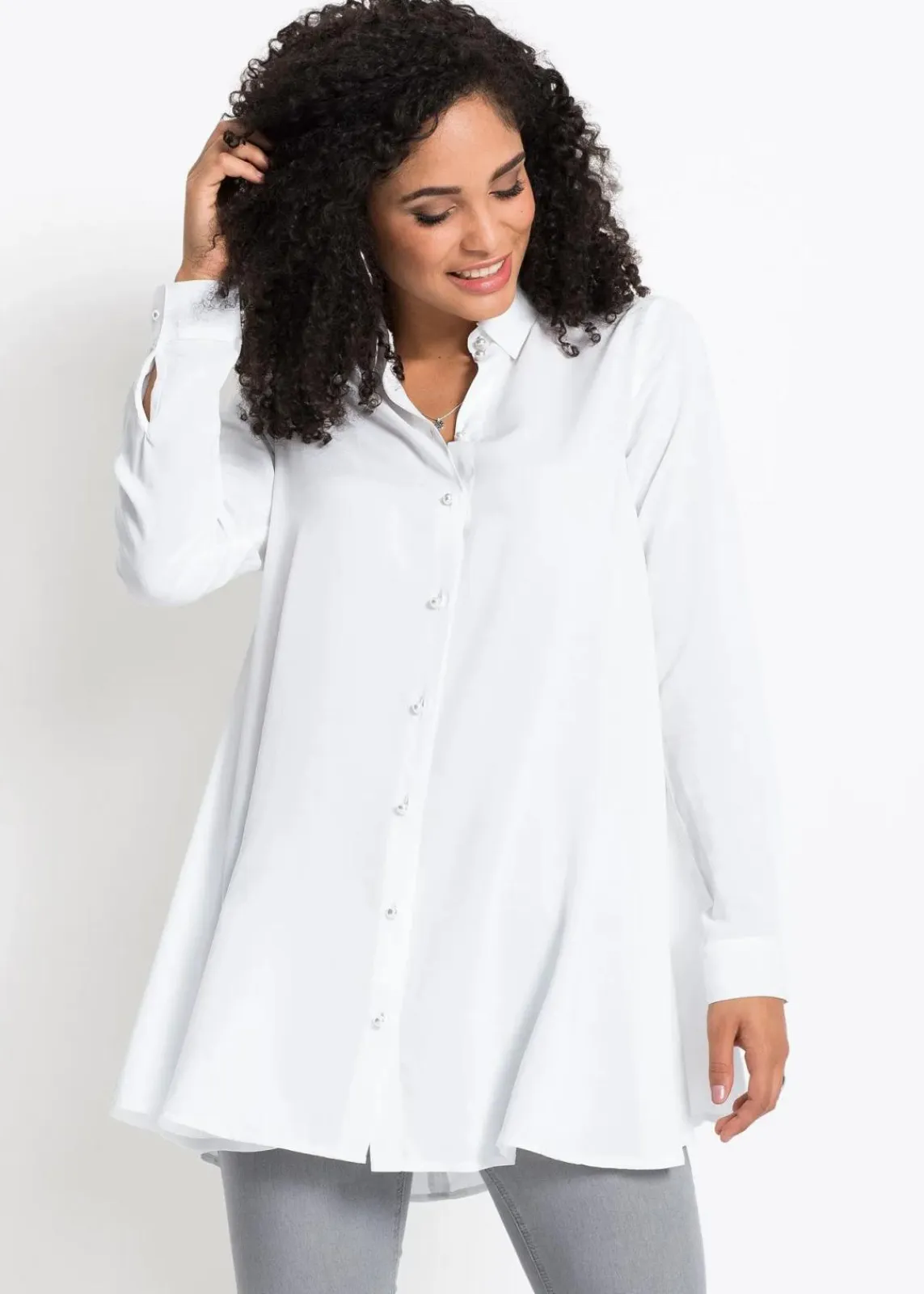 Bluse mit Perlenknopfleiste|bonprix New