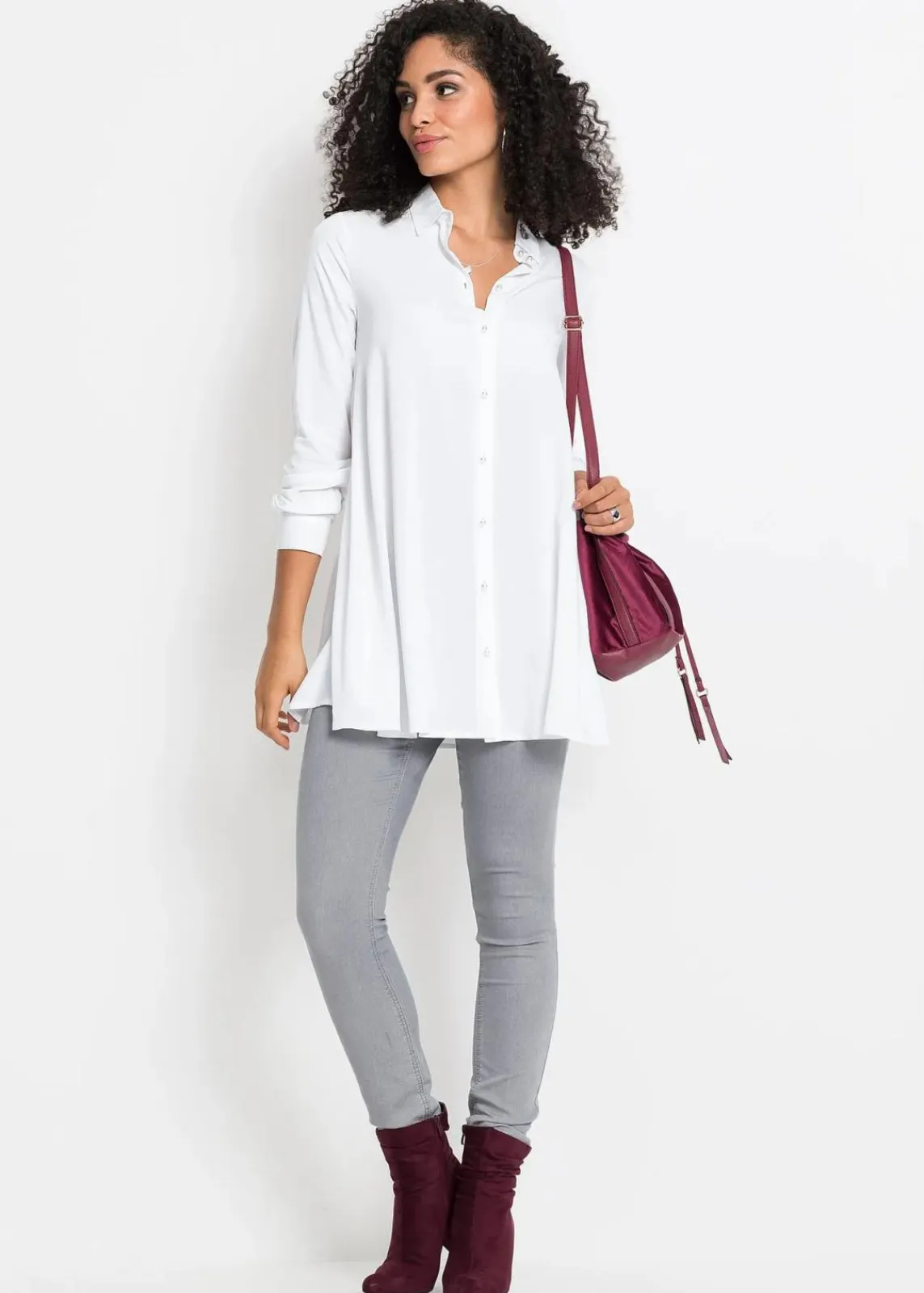 Bluse mit Perlenknopfleiste|bonprix New