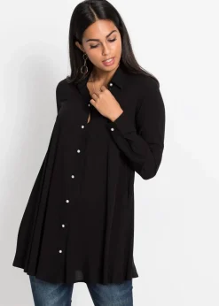 Bluse mit Perlenknopfleiste|bonprix Online