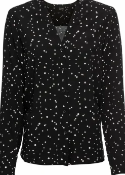 bonprix Bekleidung·Jacken & Mäntel|Blusen & Tuniken|Bluse mit Pünktchen schwarz gepunktet