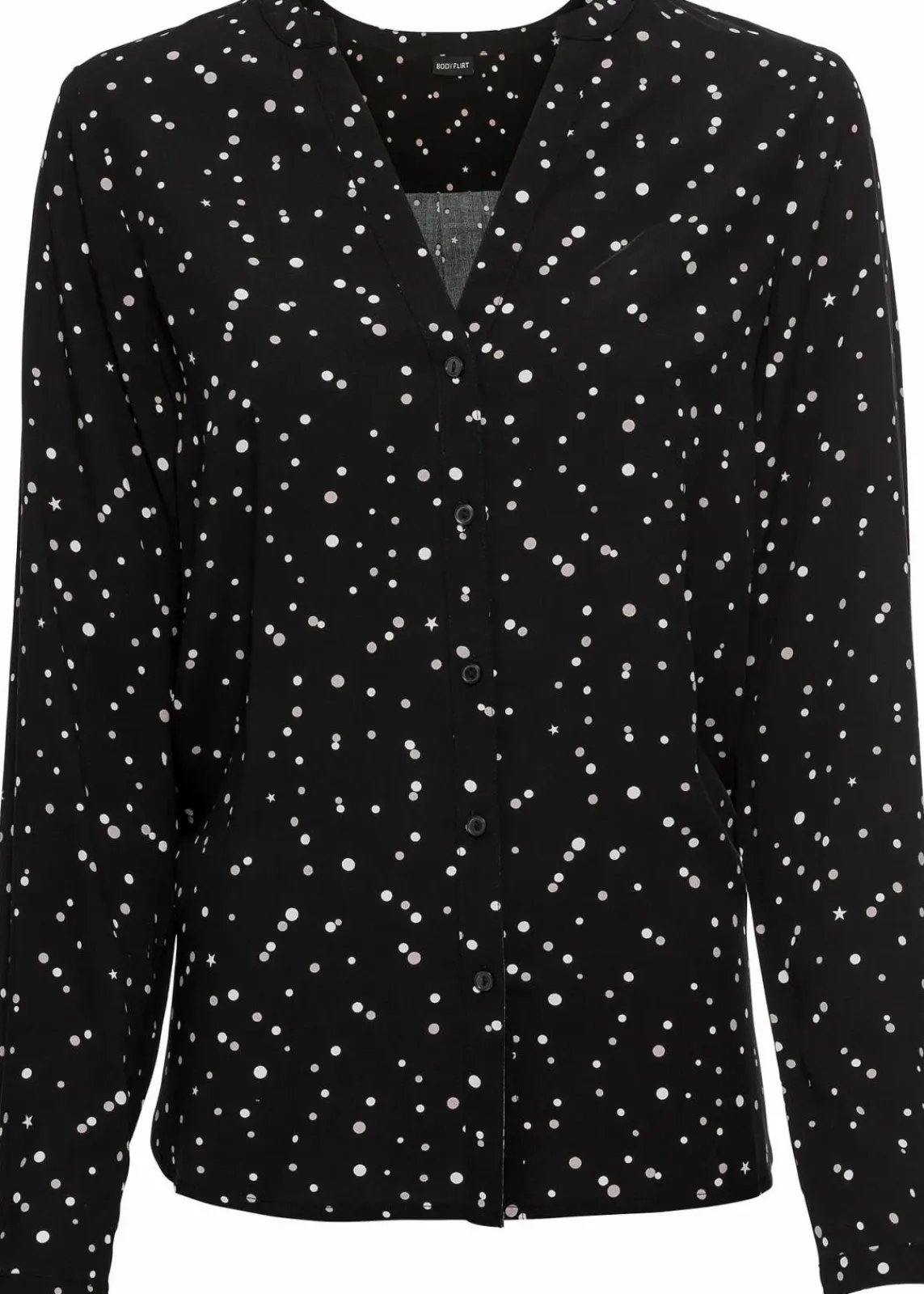 bonprix Bekleidung·Jacken & Mäntel|Blusen & Tuniken|Bluse mit Pünktchen schwarz gepunktet