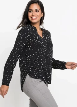 bonprix Bekleidung·Jacken & Mäntel|Blusen & Tuniken|Bluse mit Pünktchen schwarz gepunktet