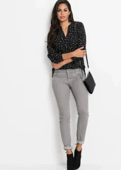 bonprix Bekleidung·Jacken & Mäntel|Blusen & Tuniken|Bluse mit Pünktchen schwarz gepunktet