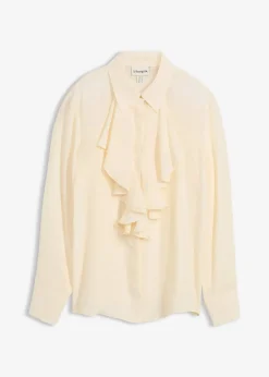 bonprix Bekleidung·Jacken & Mäntel|Premium|Bluse mit Seide naturbeige