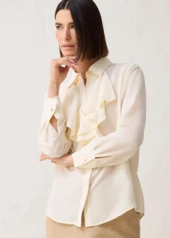 bonprix Bekleidung·Jacken & Mäntel|Premium|Bluse mit Seide naturbeige