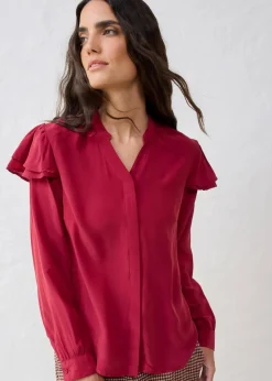 Bluse mit Seidenanteil|bonprix Sale