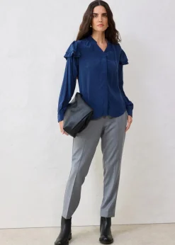 bonprix Bekleidung·Jacken & Mäntel|Blusen & Tuniken|Bluse mit Seidenanteil dunkelblau