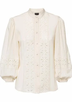 Bluse mit Spitze aus softem Viskose-Mix|bonprix Sale