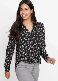 Bluse mit V-Ausschnitt|bonprix