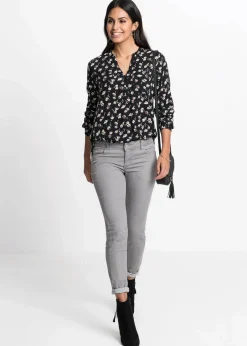 Bluse mit V-Ausschnitt|bonprix