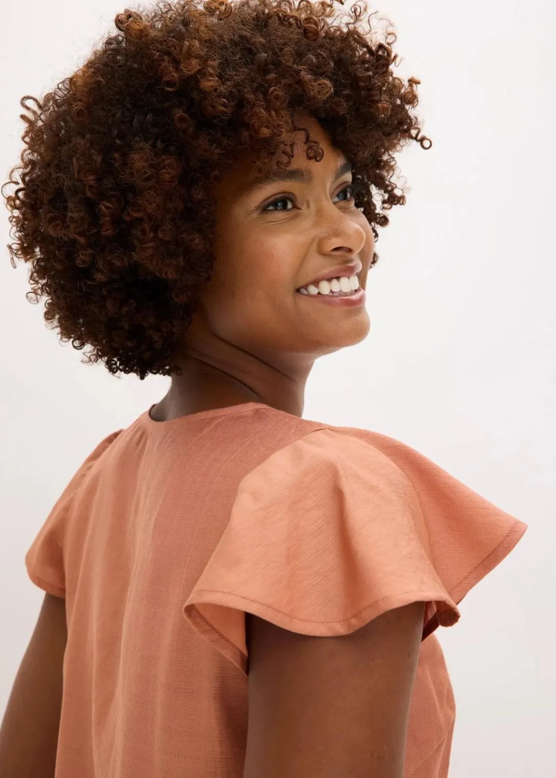 Bluse mit Volantärmeln in Glanzoptik|bonprix Clearance